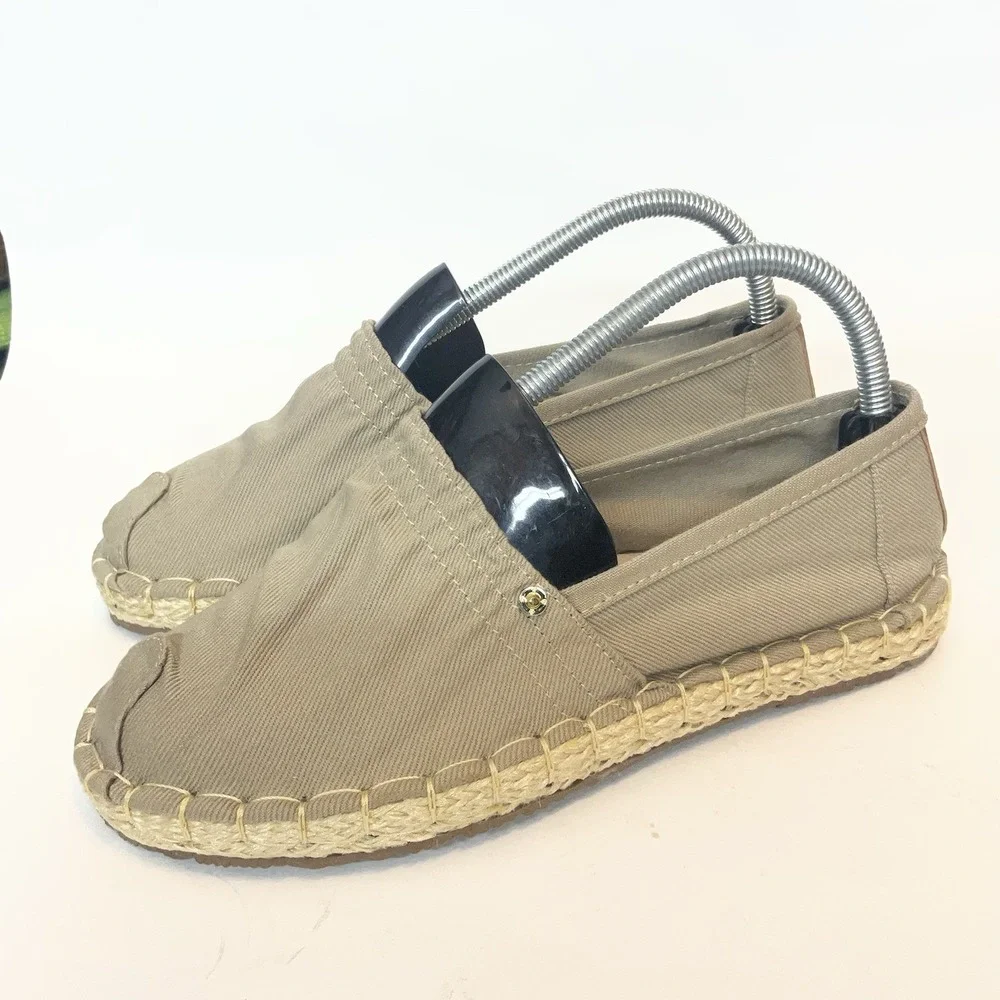 Brujilda Shoes Womens 8 Slip On Espadrille Ivory Canvas‎ Round Toe Casual Beachy